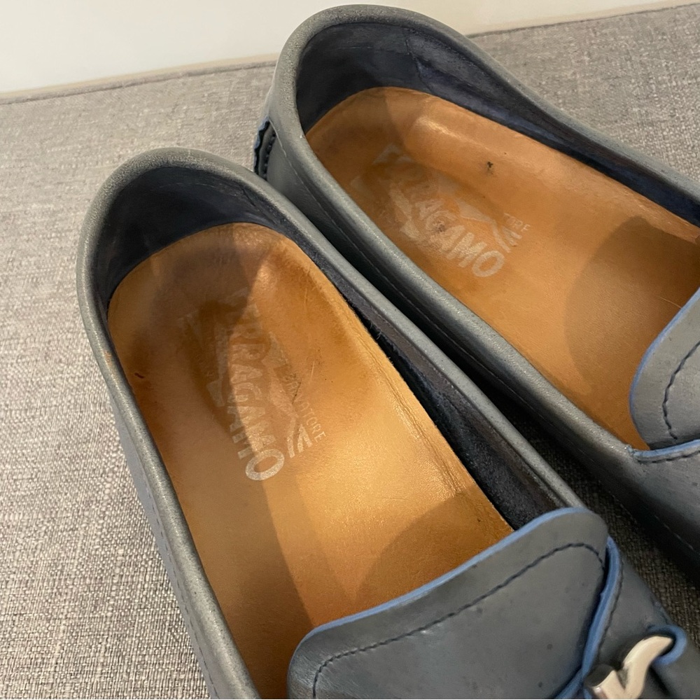 SALVATORE FERRAGAMO Women’s Horsebit Loafers - Storm Blue Size 8.5 - Picture 8 of 13